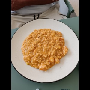 Rissoto de langostinos y aguacate