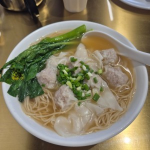 Wanton de puerco con fideos
