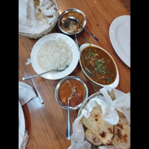 Prawn madras & mutton curry