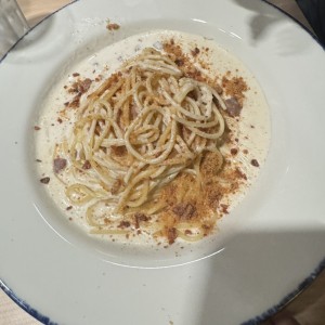 SPAGHETTI ALFREDO E PROSCIUTTO