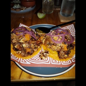 Taco tamal con cerdo