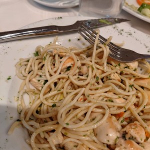 spaguetti con pollo