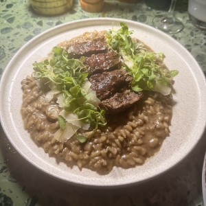 Rissotto al funghi con filete