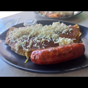cachapa con chorizo 