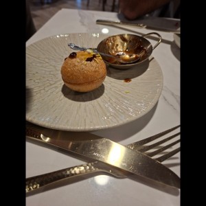 pani puri . pedir con salsa de tamarindo