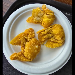wanton con camarones