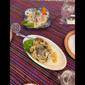 Entradas Calientes - Ceviche Frito y ceviche de corvina regular