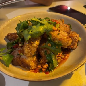 Chicharrones ceviche pork belly
