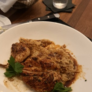 Pollo a la plancha con risotto