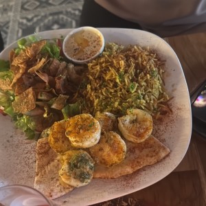 Camarones con arroz arabe