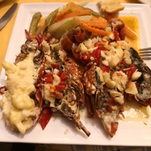 La gosta al ajillo con piquillo