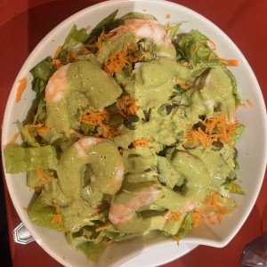 Ensalada de Langostinos en Salsa de Berros