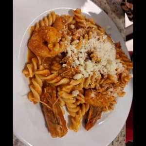 pasta con langostinos