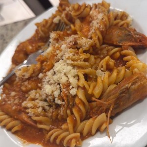 pasta con langostinos