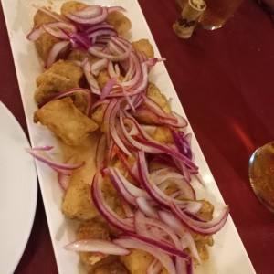 Entradas - Ceviche de pescado frito