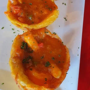 Patacones Rellenos de Mariscos o Camarones