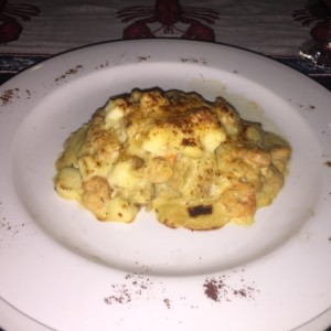 Corvina rellena de mariscos 