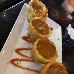 Patacones Rellenos de Mariscos o Camarones