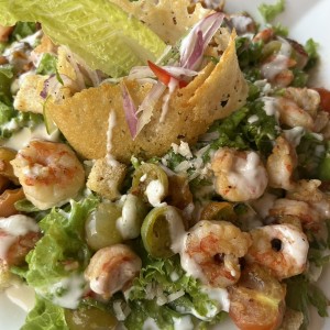 Ensalada Cesar con camarones