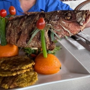 pargo rojo entero frito