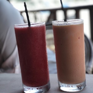 batidos de fresa y papaya