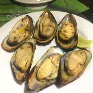 Mejillones a la brasa. ?