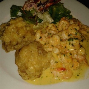 Camarones con coco y curry