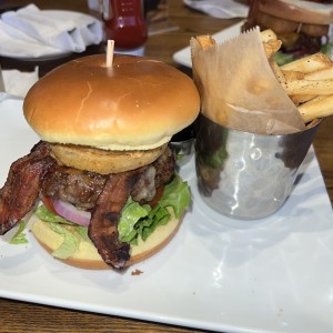 Friday?s Whiskey-Glazed Burger