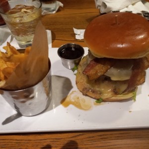 whiskey glazed burger double meat