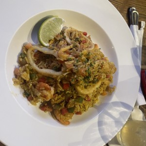 Caribbean Seafood and chicken Rice