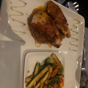 corvina rellena de langostinos 