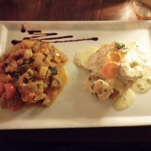 Filete con camarones