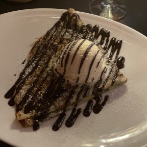 Crepe Sauce au Chocolat Maison et Glace Vanille