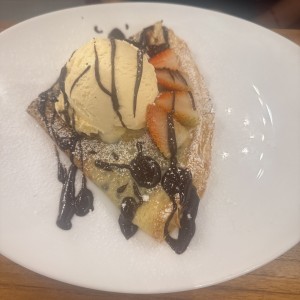 Crepe Sauce au Chocolat Maison et Glace Vanille