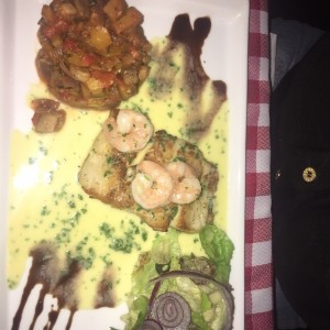Filet de Corvina aux Crevettes