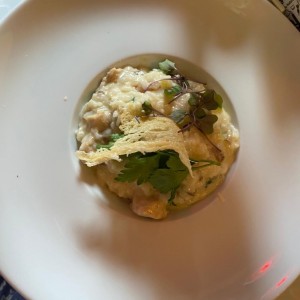 Risotto de poulet et champignons portobello et asperges