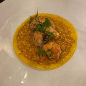 Risotto de Crevettes et petites Saint-Jacques au Safran