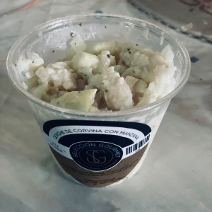 Ceviche de Corvina con Manzana