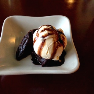Brownie and ice cream