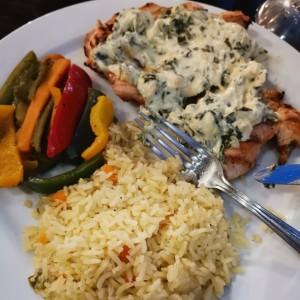 Pollo con salsa de Espinacas