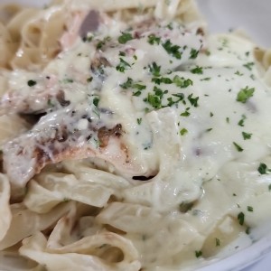 tallarines con salmon