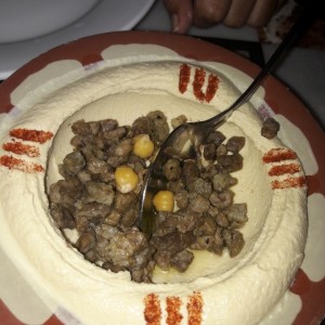 crema de garbanzos con carne