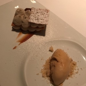 Mil hojas de banana y helado