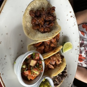 Tacos de Res, Pollo, Cochinita Pibil, al Pastor o Mixtos