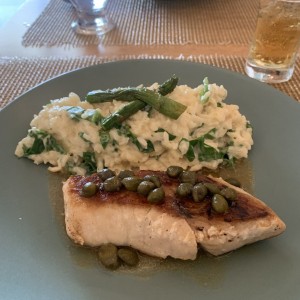 Salmon con rizotto