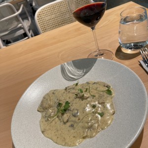 Raviolis con crema de Hongos