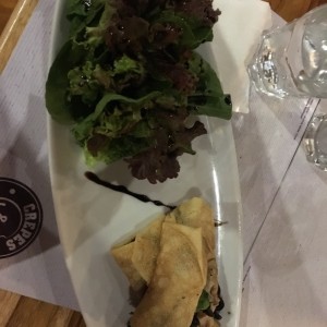 crepe de vegatales y ensalada