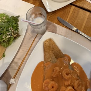 Camarones y Espinaca