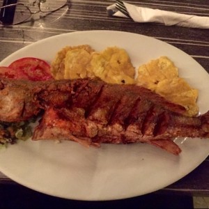 corvina frita con patacones 