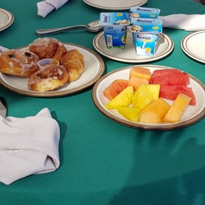 breakfast buffet fruits and pastries